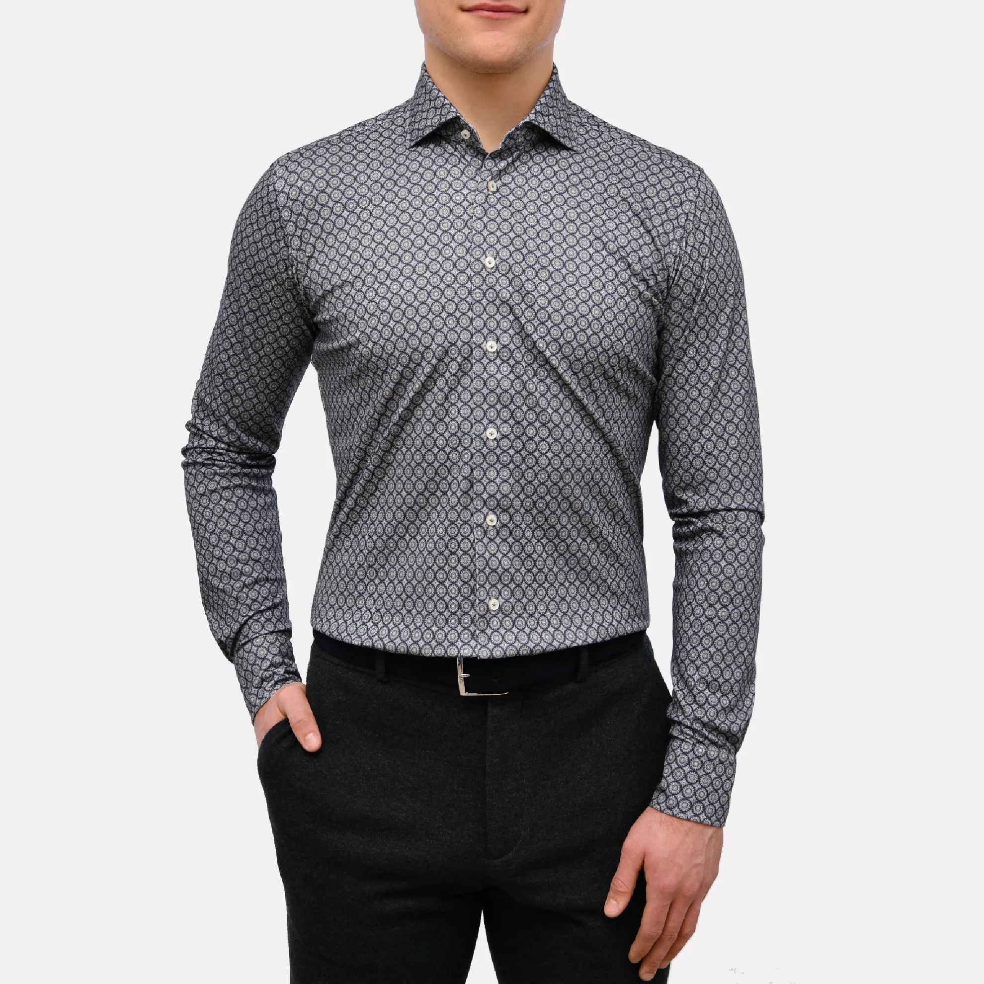 Modern 4Flex Stretch Knit Shirt / Medium Grey