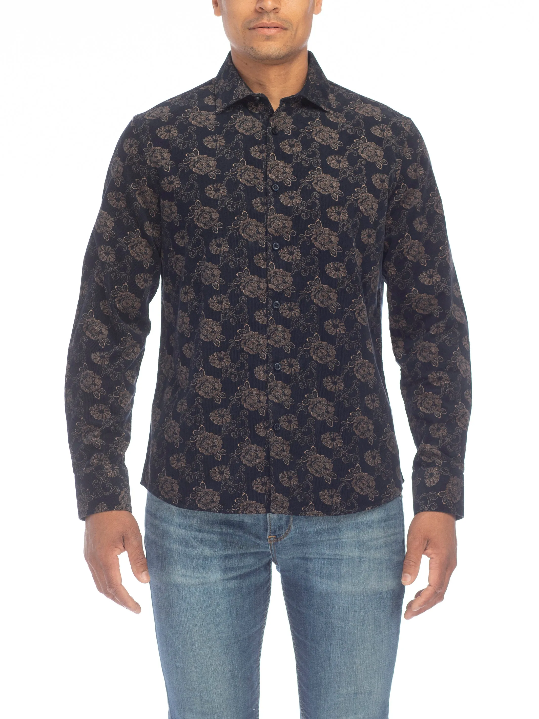 Modern English Floral Corduroy Shirt