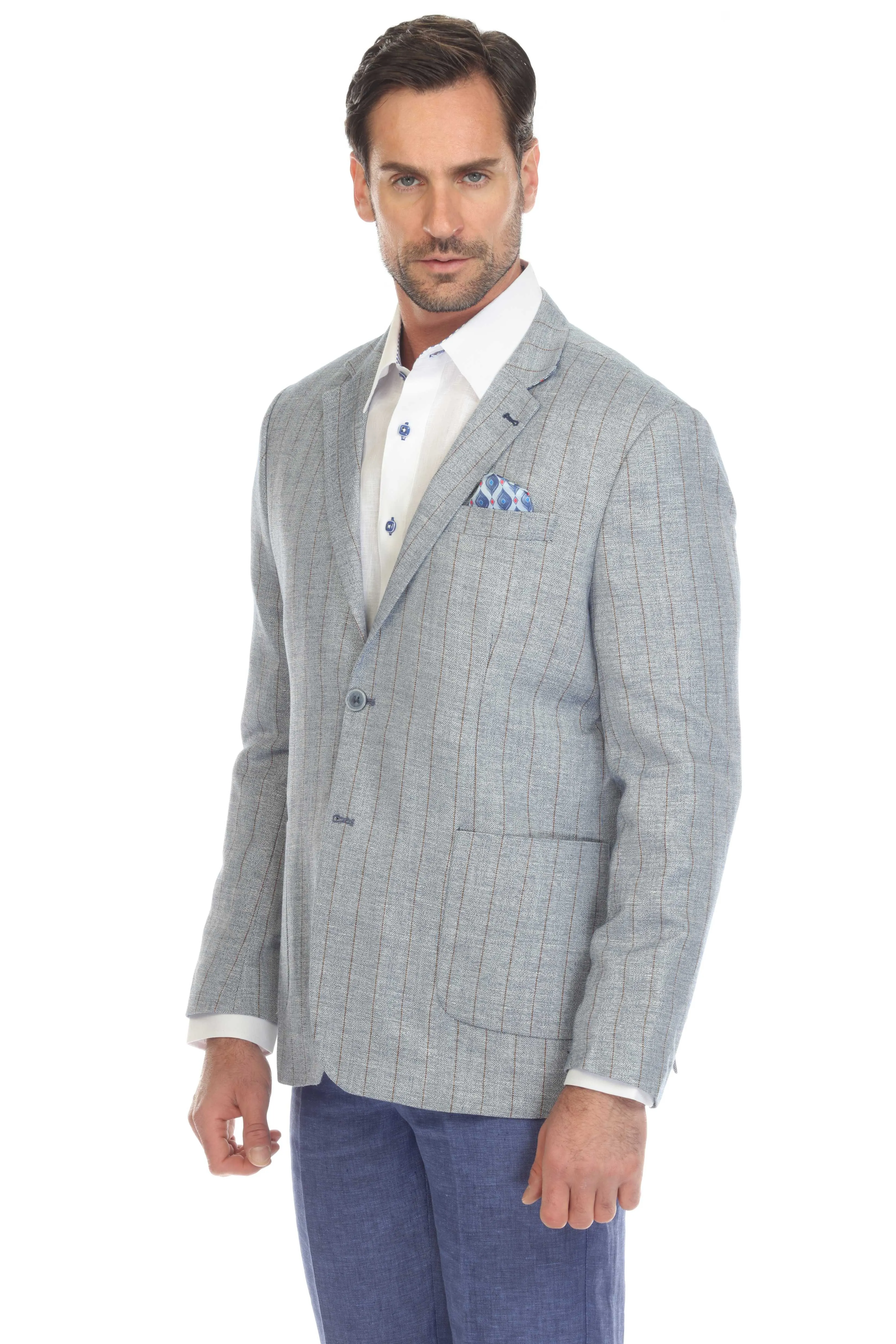 Mojito Reserve Men's Casual Modern Fit Pinstripe Blazer
