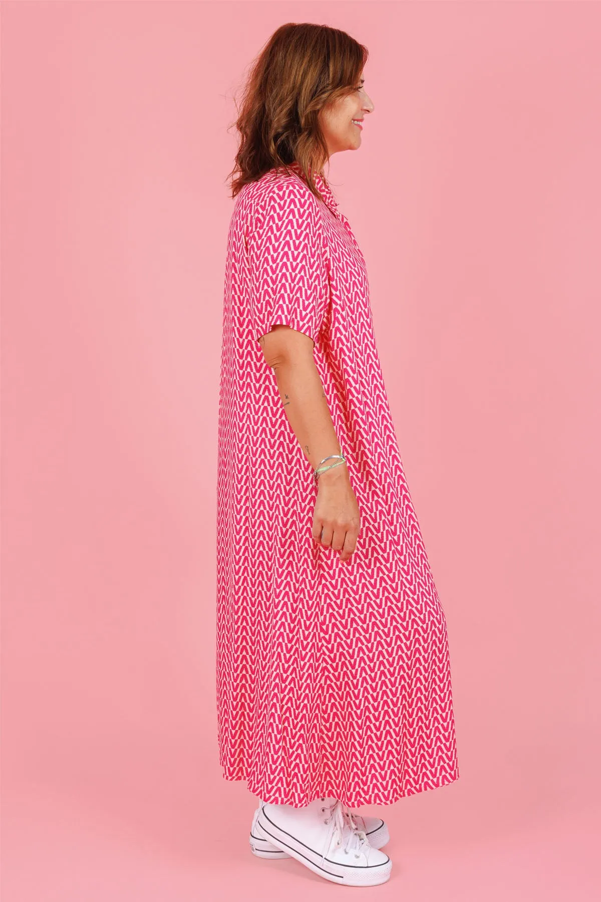 Monaco Shirt Dress - Pink