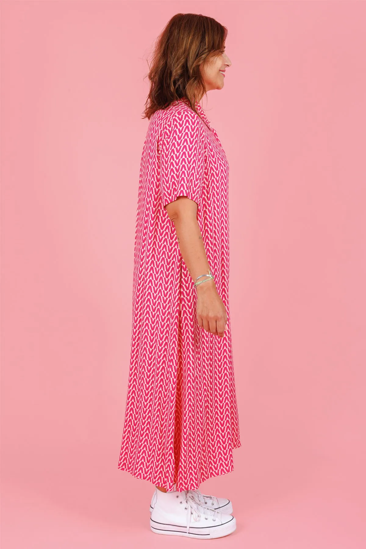 Monaco Shirt Dress - Pink