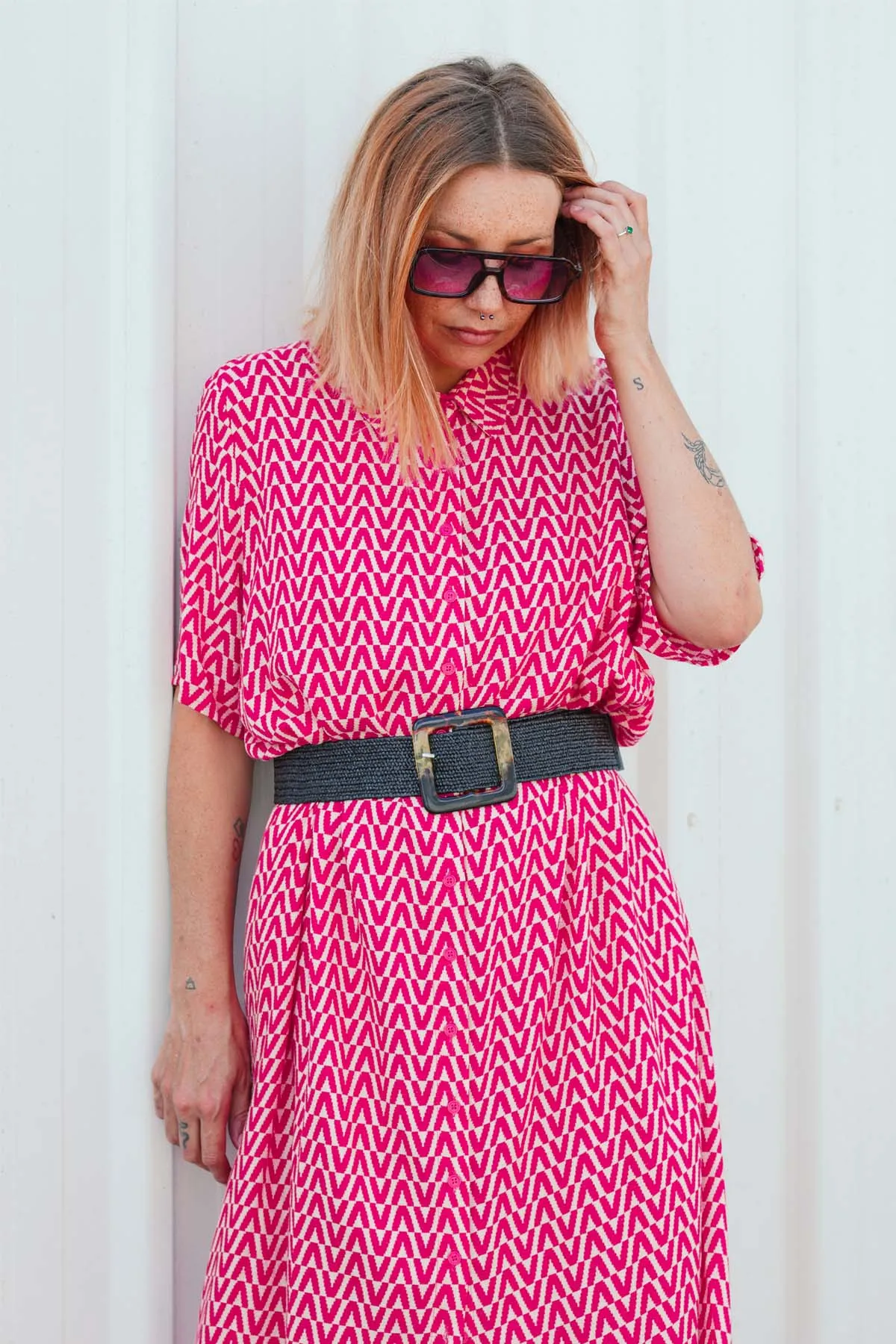 Monaco Shirt Dress - Pink