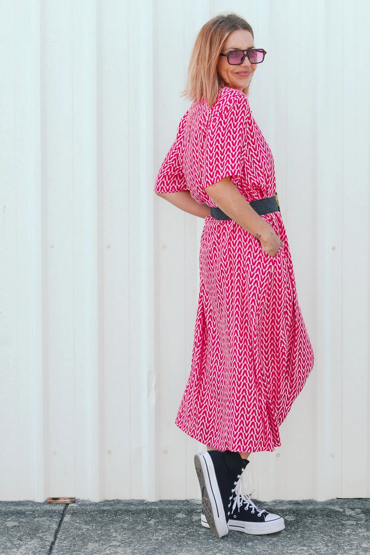 Monaco Shirt Dress - Pink
