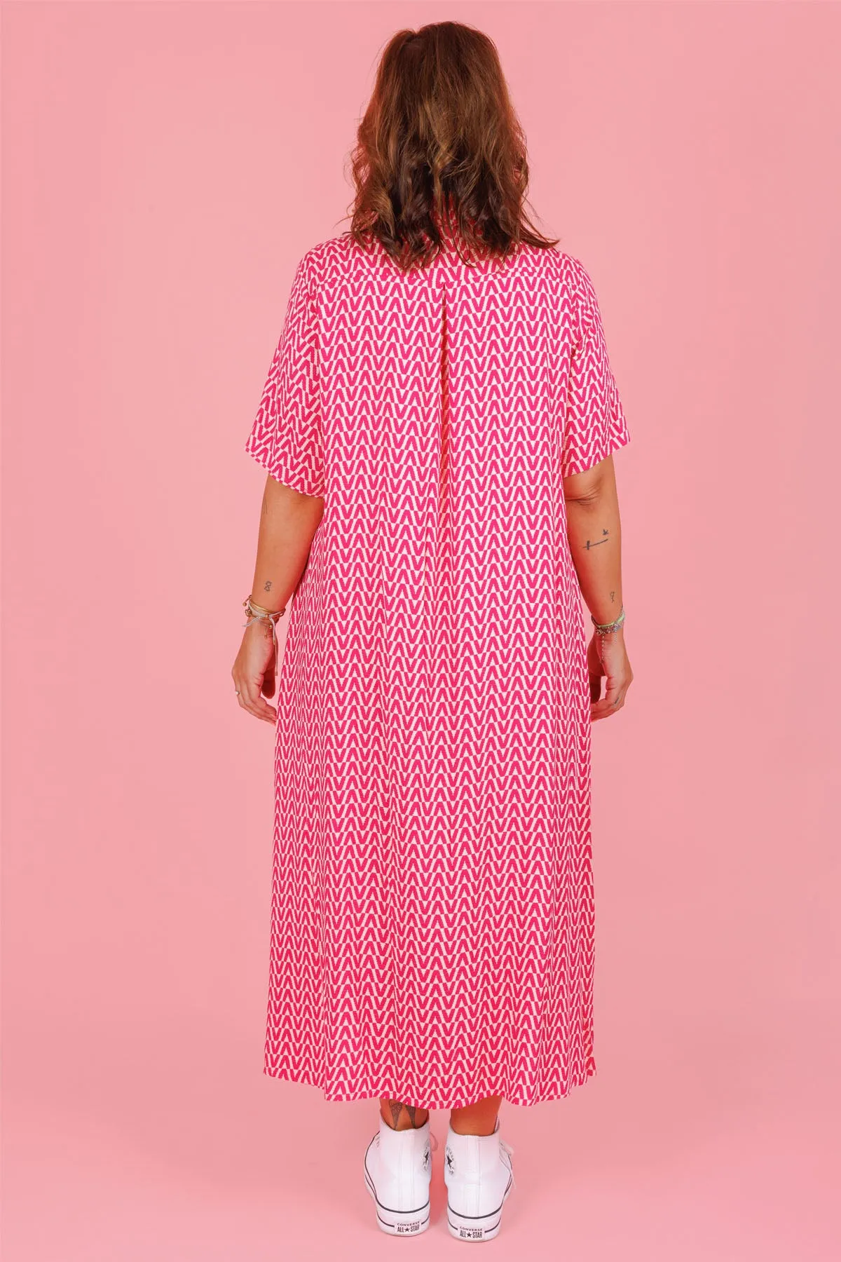 Monaco Shirt Dress - Pink