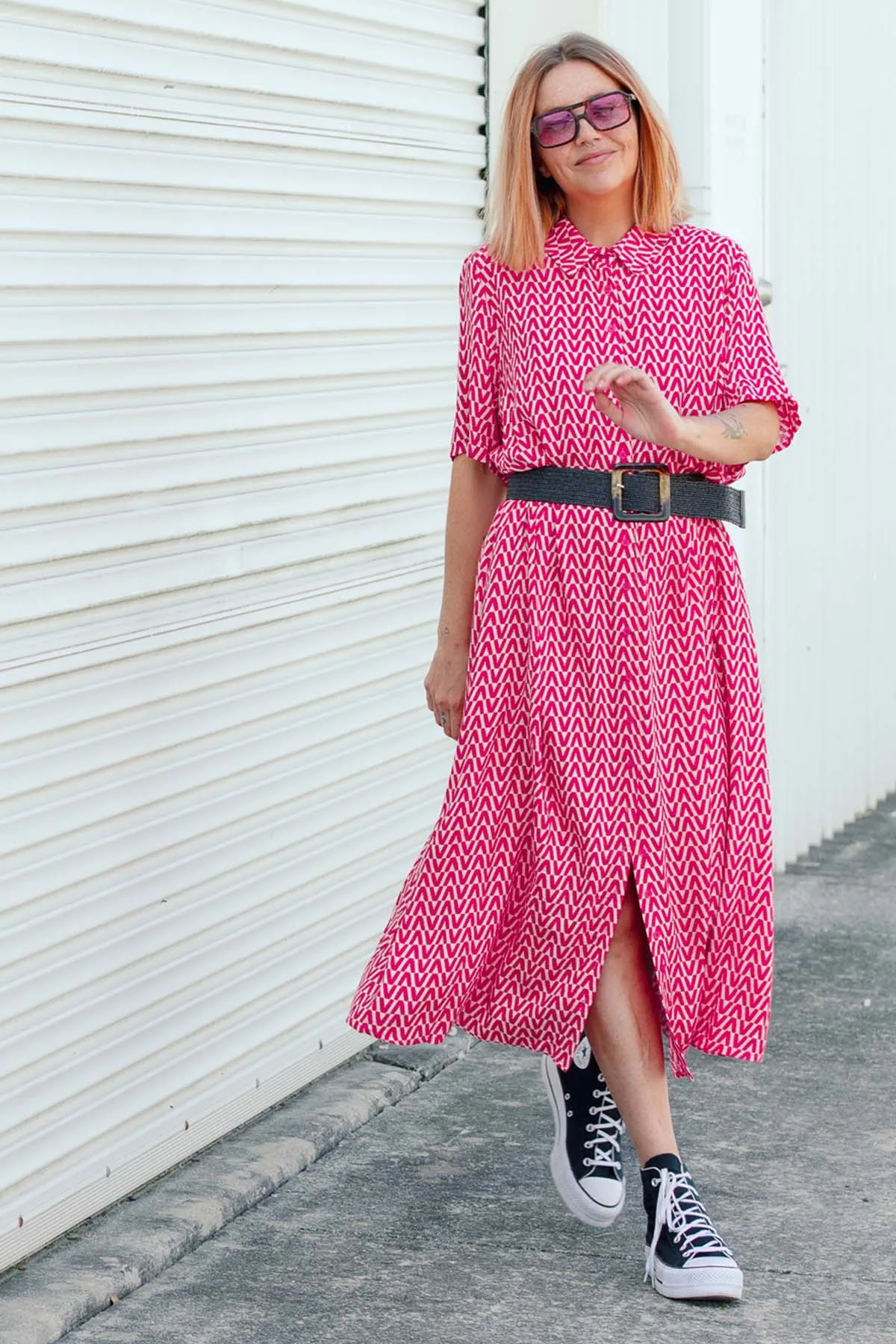 Monaco Shirt Dress - Pink