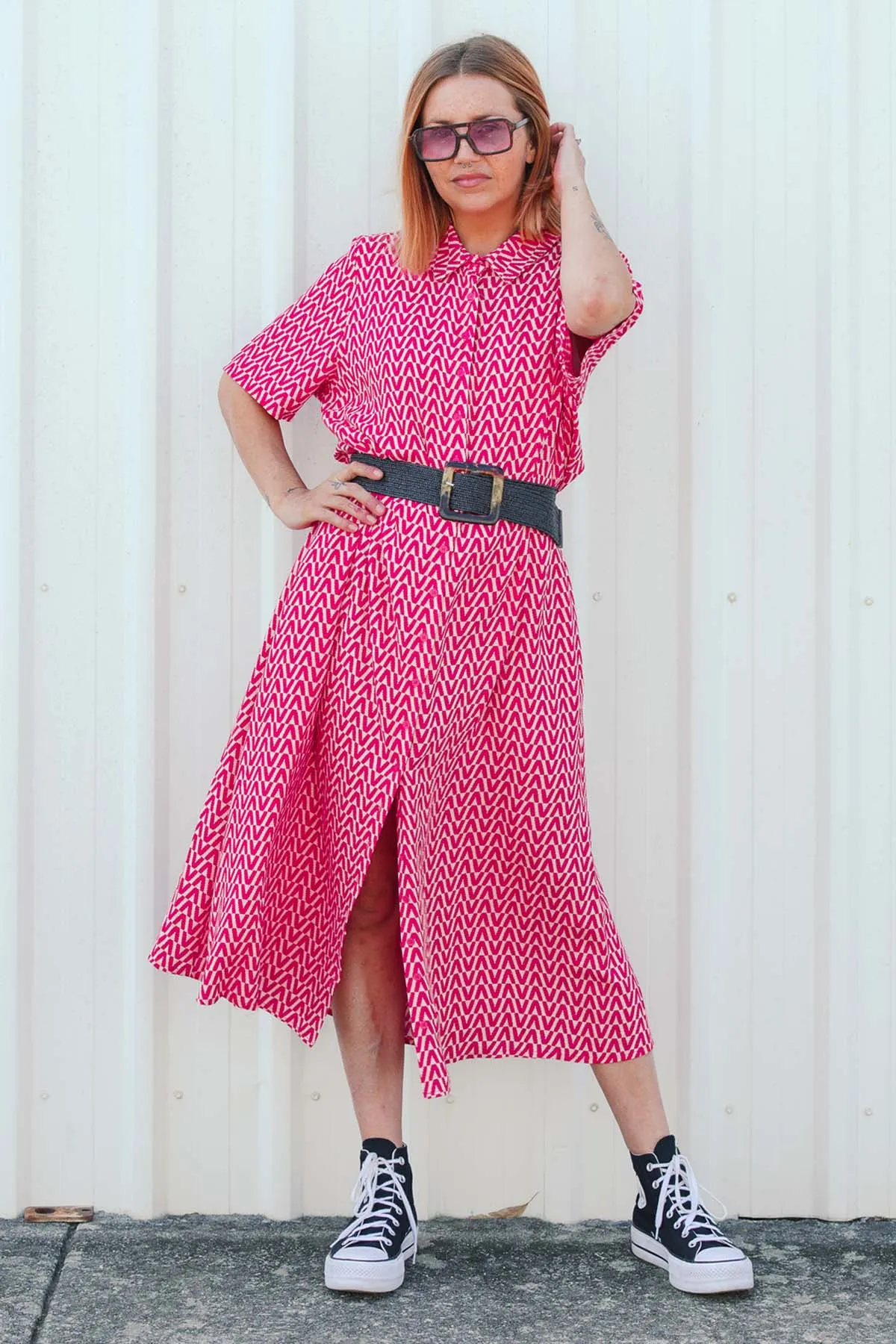 Monaco Shirt Dress - Pink