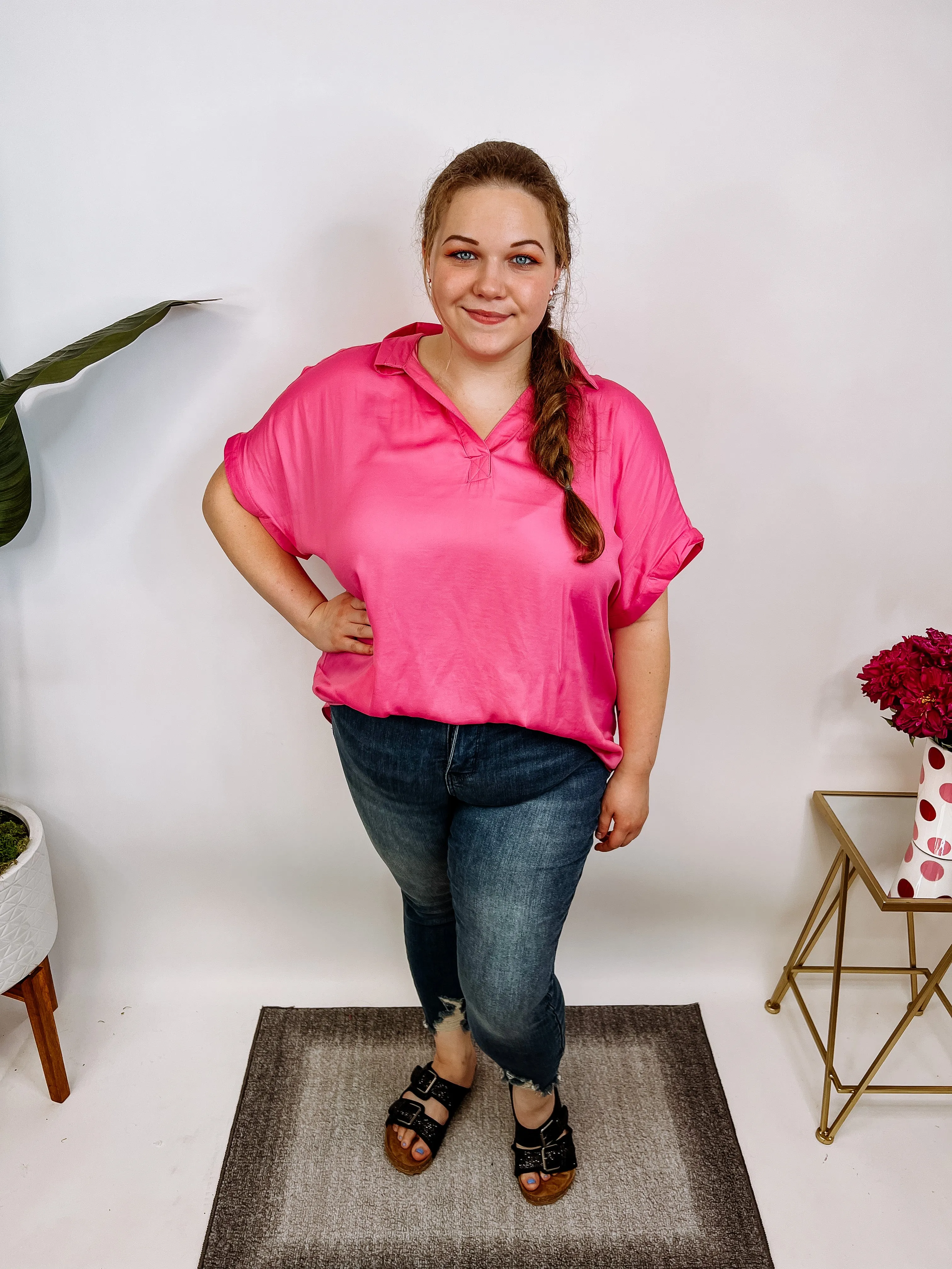 #N250 Classy On Me Blouse (Candy Pink)