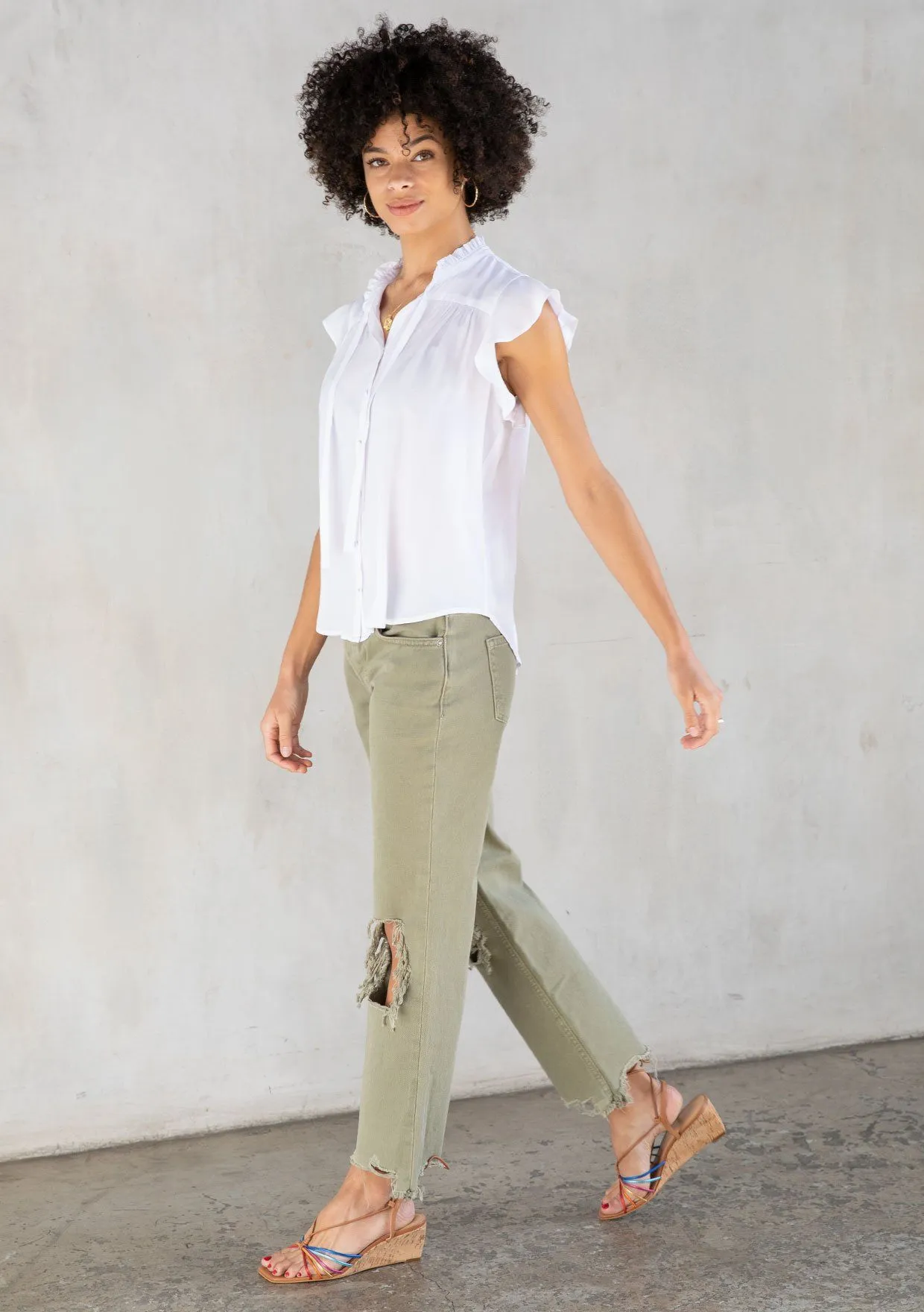 Nathalie Flutter Sleeve Top
