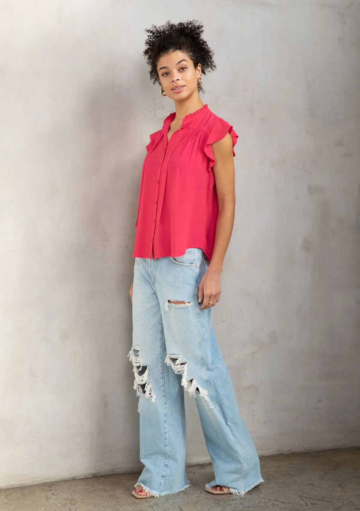 Nathalie Flutter Sleeve Top