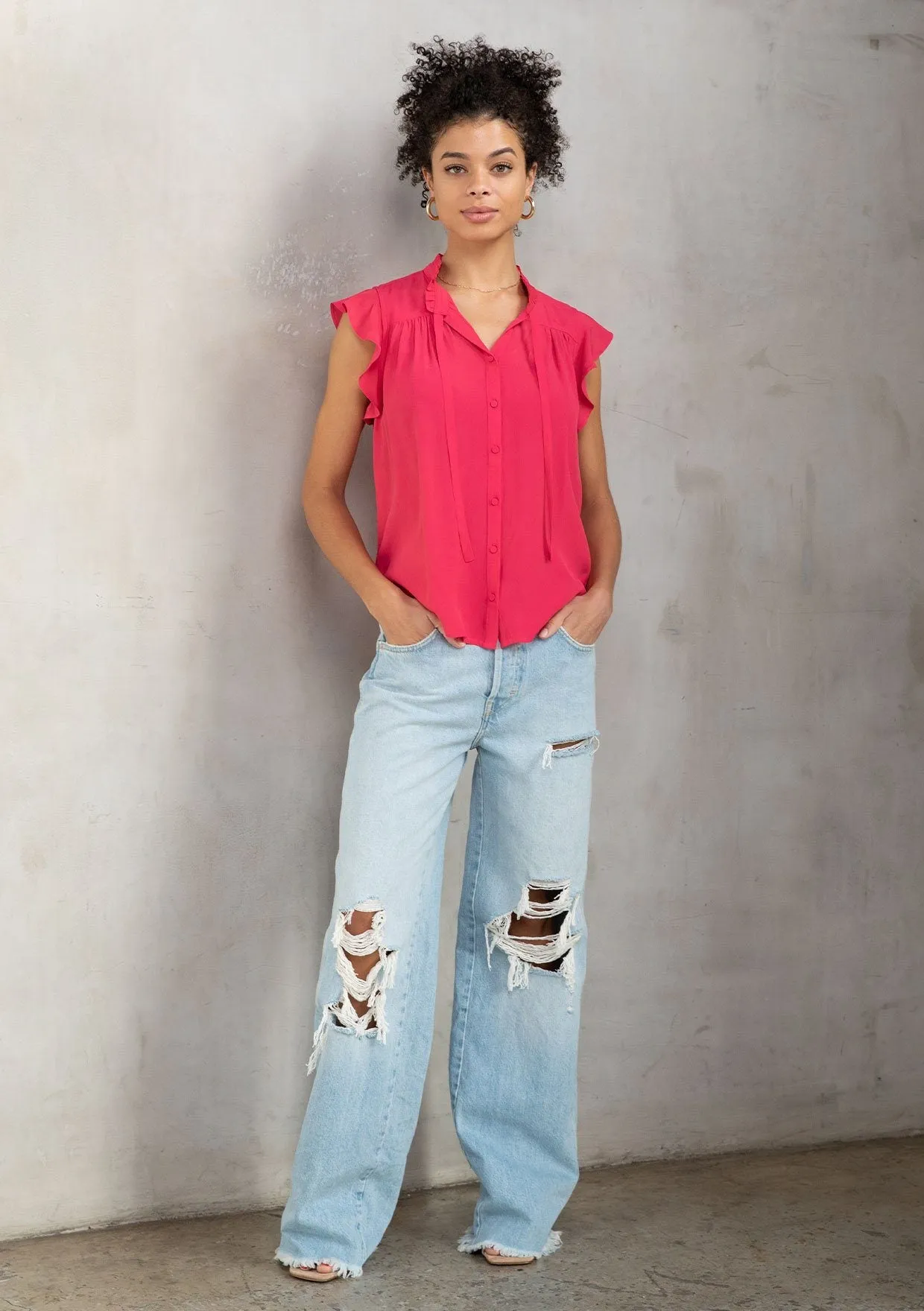 Nathalie Flutter Sleeve Top
