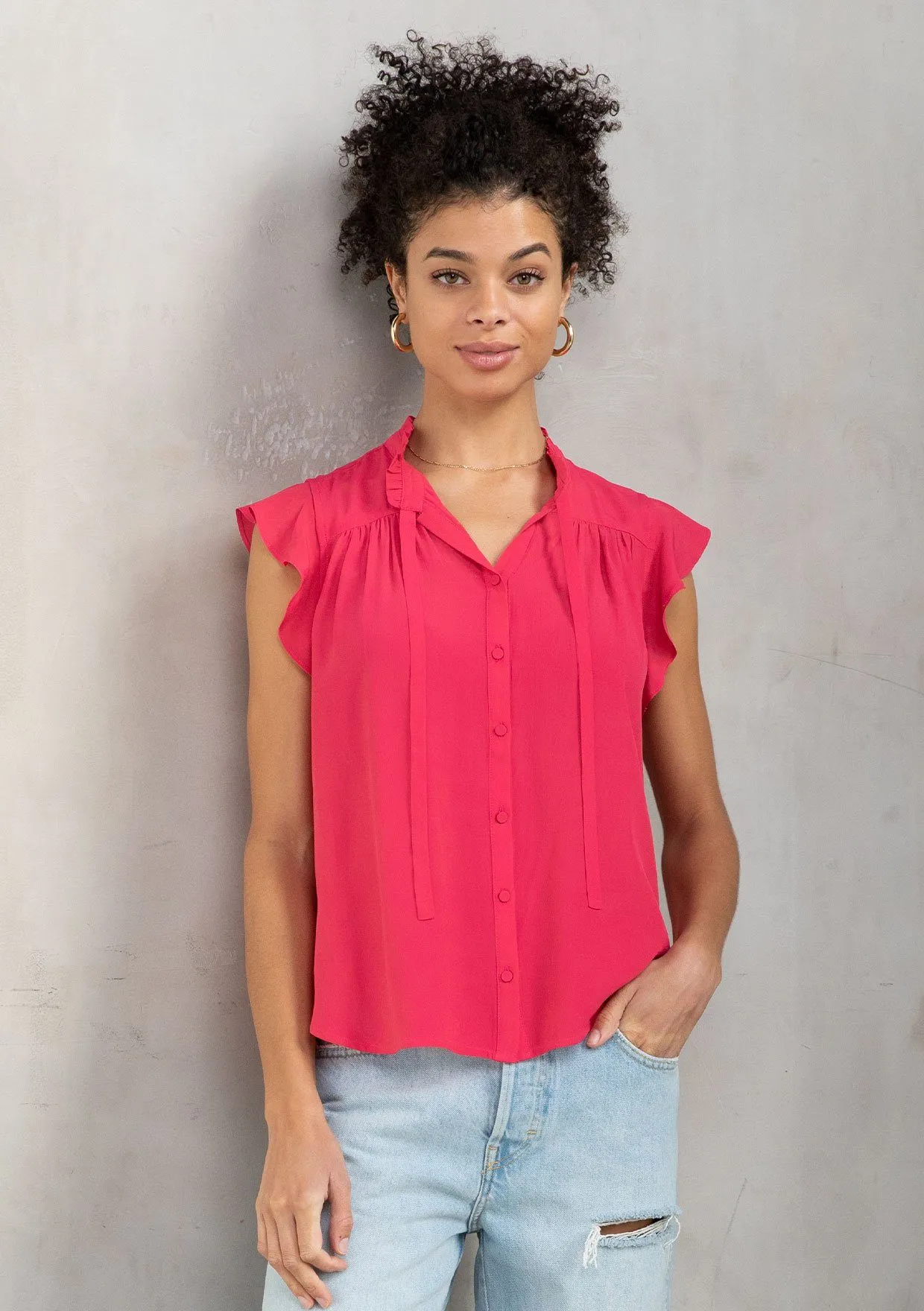 Nathalie Flutter Sleeve Top