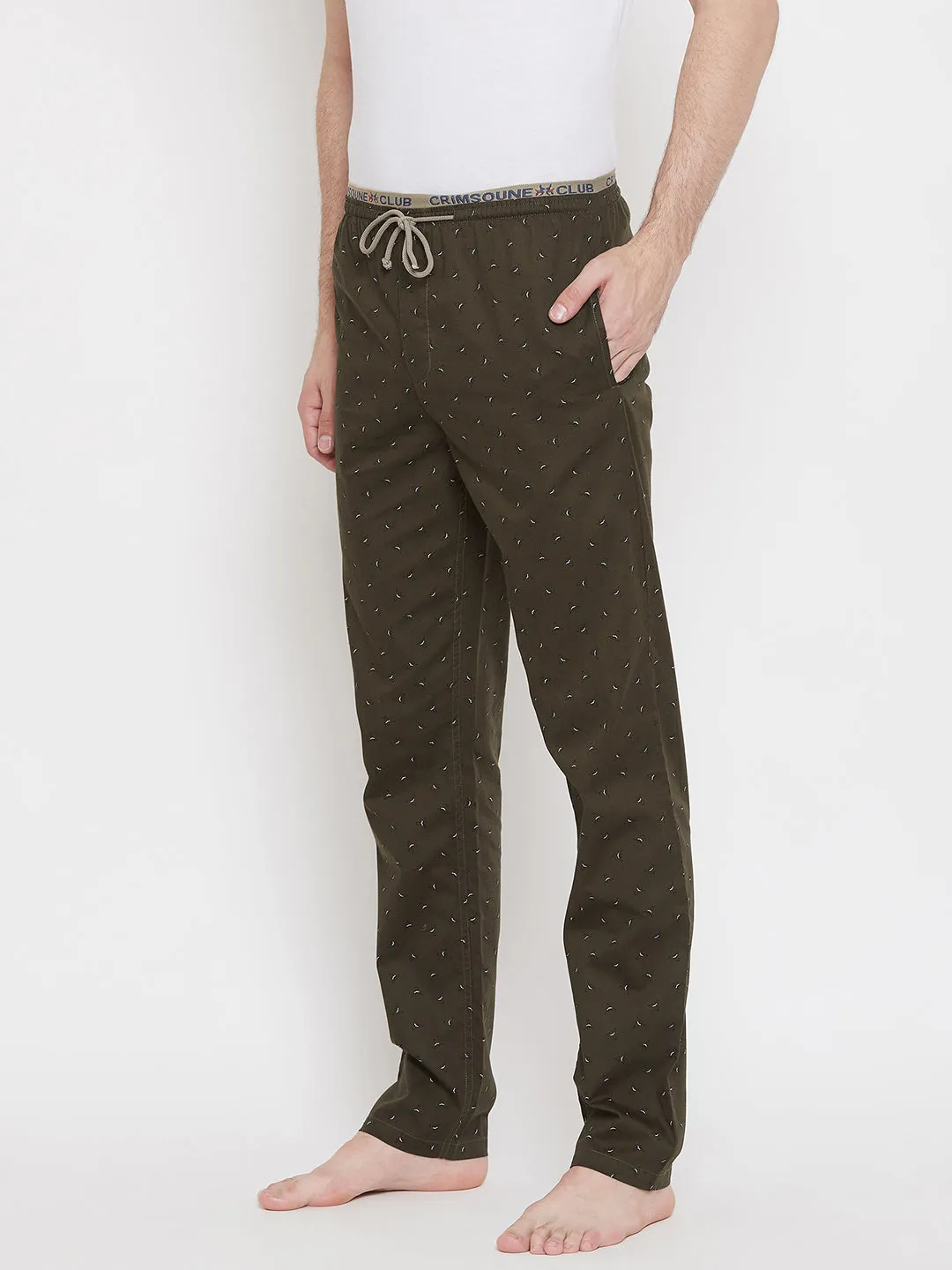 Olive Printed Lounge Pants