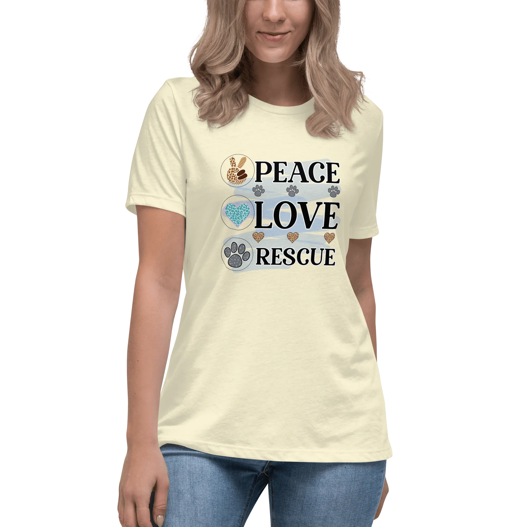 Peace Love Rescue Relaxed T-Shirt