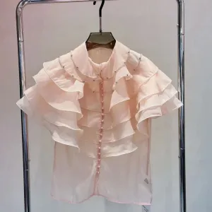 Peach Button Down Blouse