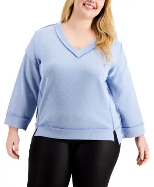 Plus Trendy Exposed-Seam Top