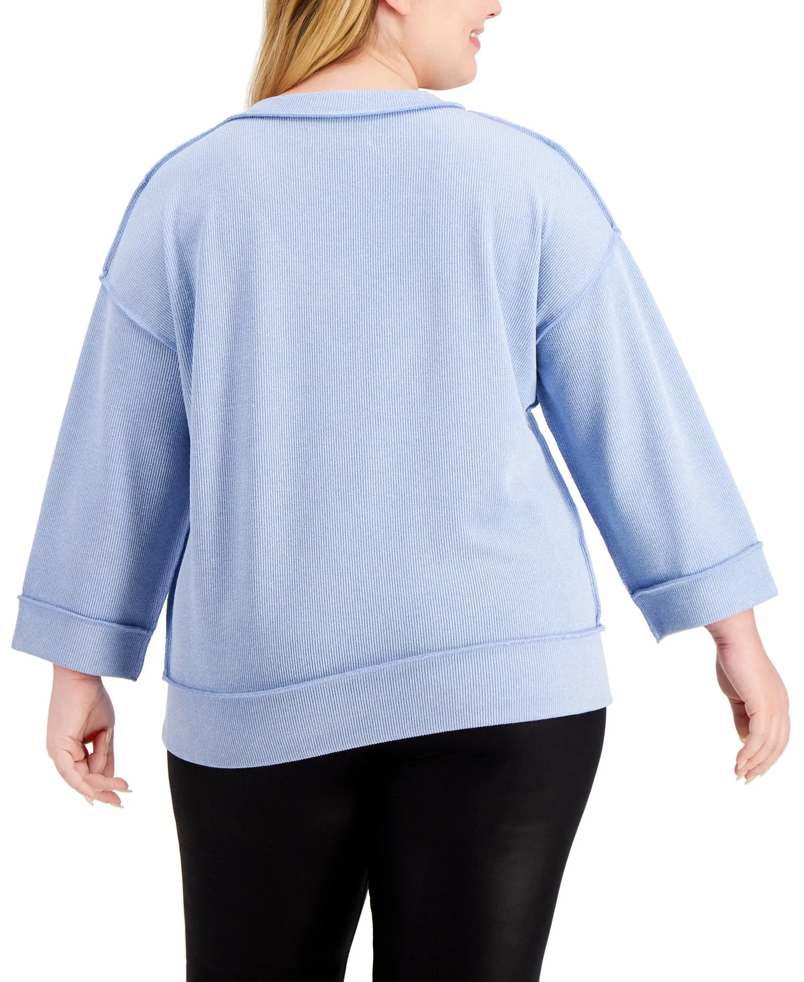 Plus Trendy Exposed-Seam Top