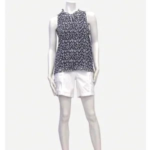 Point Zero Women's Hearts Print Ruffle Neck Sleeveless-Black