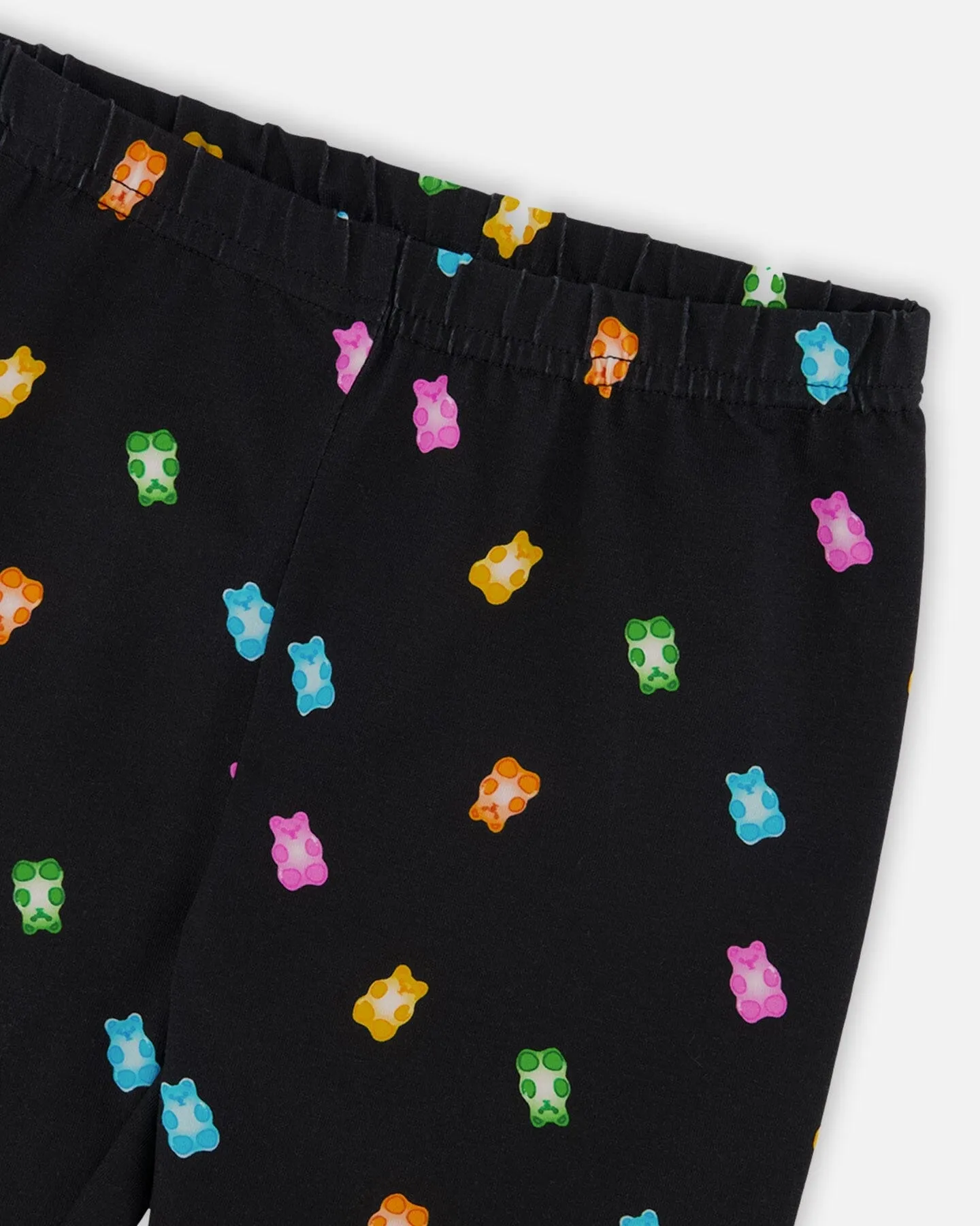 Printed Capri Legging Black And Multicolored Gummies