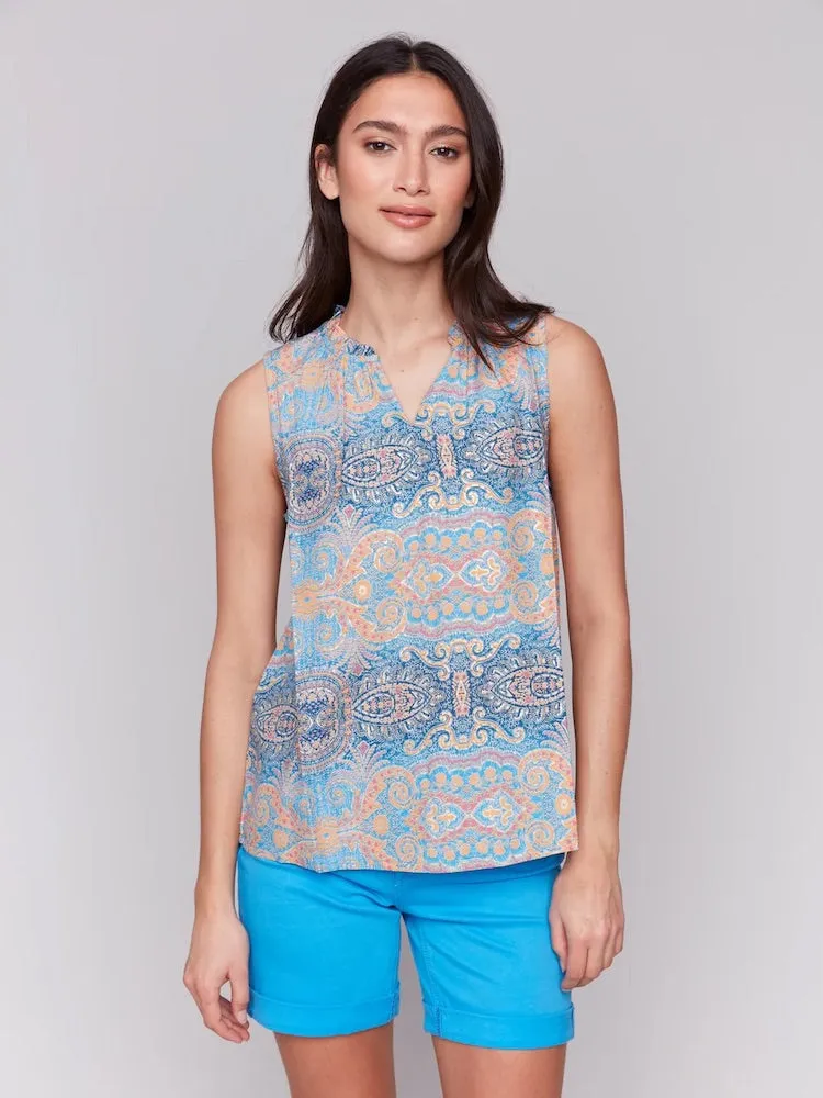 Printed Sleeveless Blouse