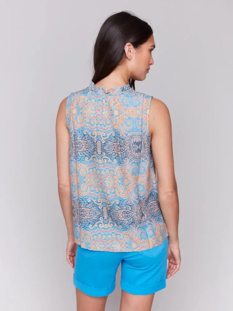 Printed Sleeveless Blouse