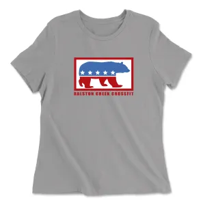 Ralston Creek CrossFit Patriotic Bear (Red) Womens - Relaxed Jersey T-Shirt