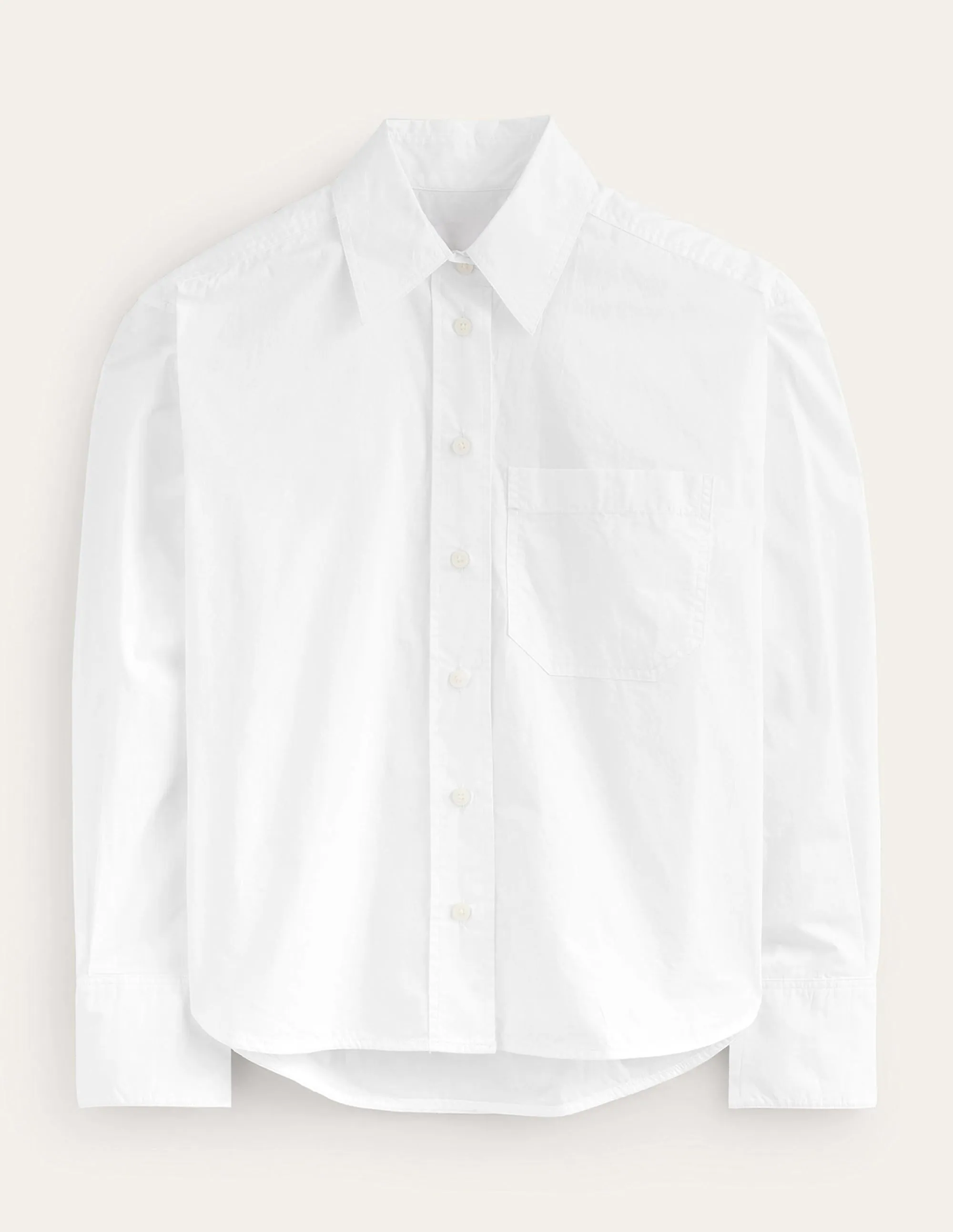 Relaxed Cotton-Poplin Shirt-White
