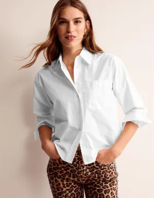 Relaxed Cotton-Poplin Shirt-White