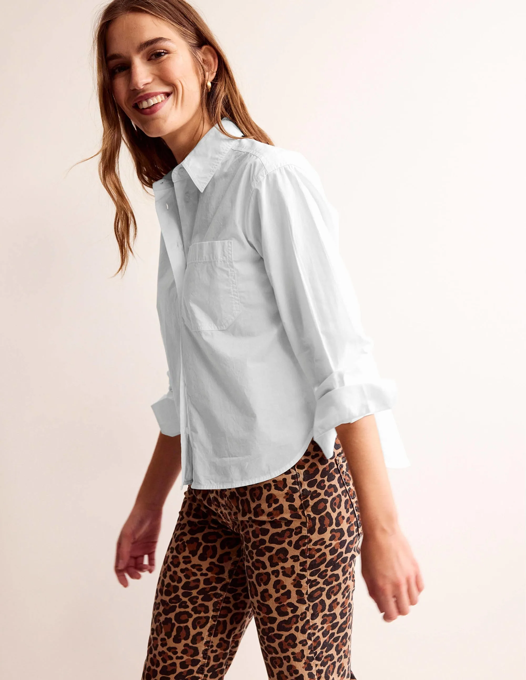 Relaxed Cotton-Poplin Shirt-White