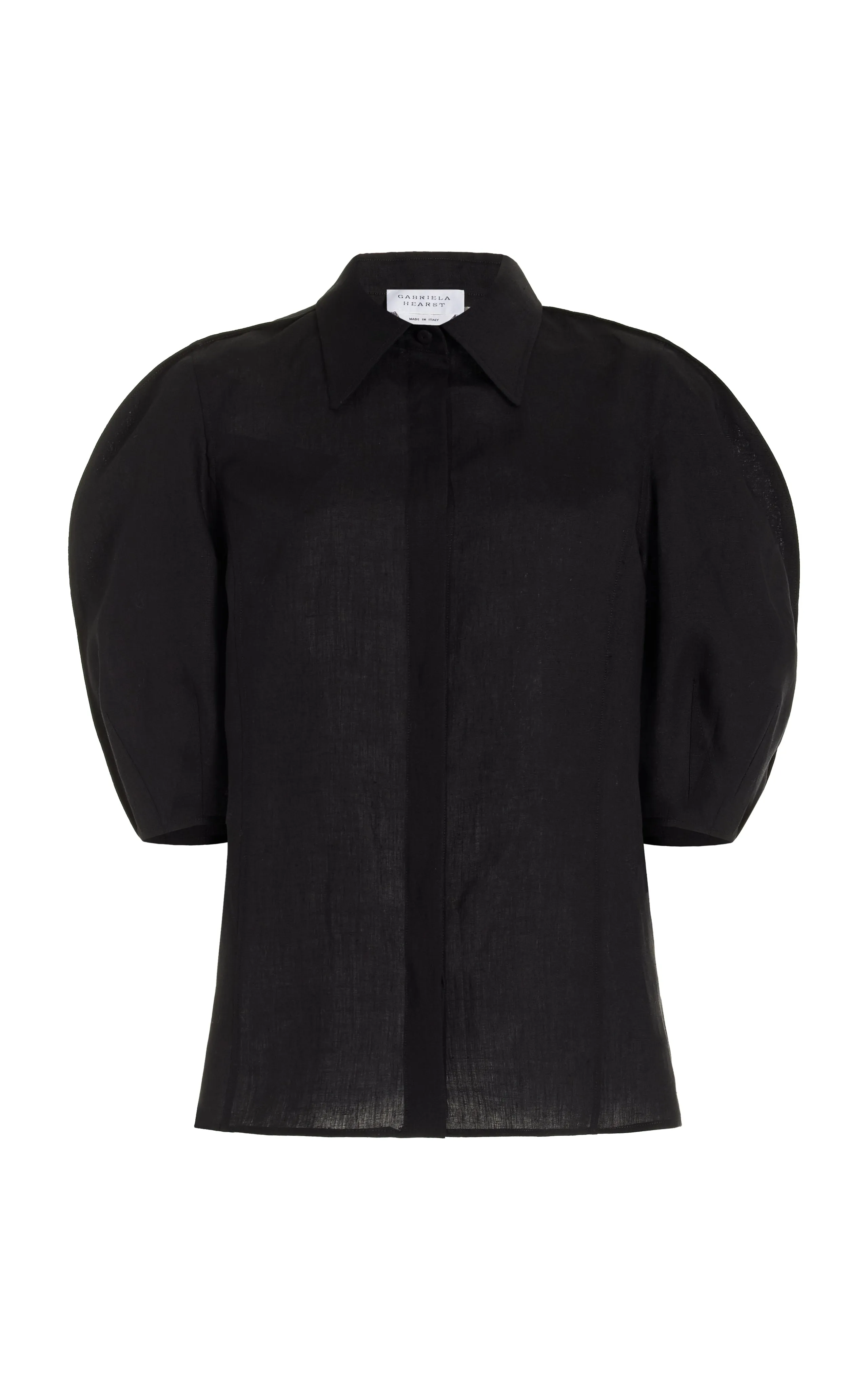 Sansi Top in Black Aloe Linen