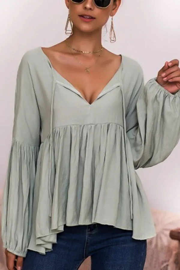 Set Free Cropped Peasant Top