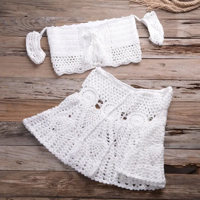 Sitting On The Dock Crochet Skirt Sets
