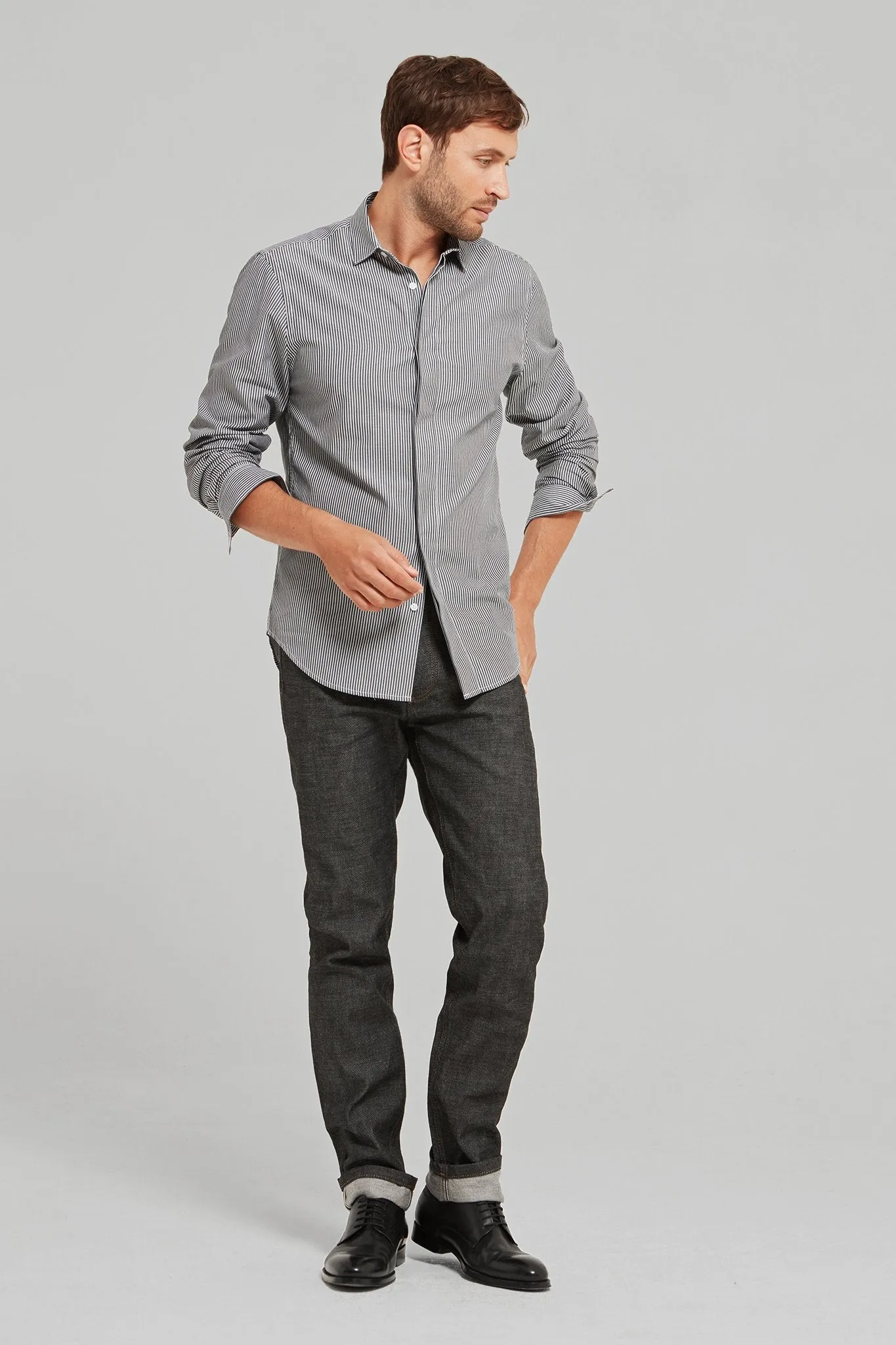 Slim Fit Striped Cotton Shirt