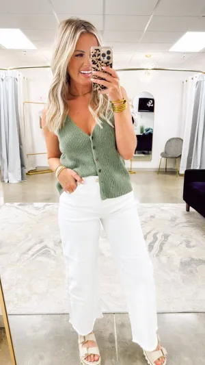 Spruce Chic V-Neck Knit Vest