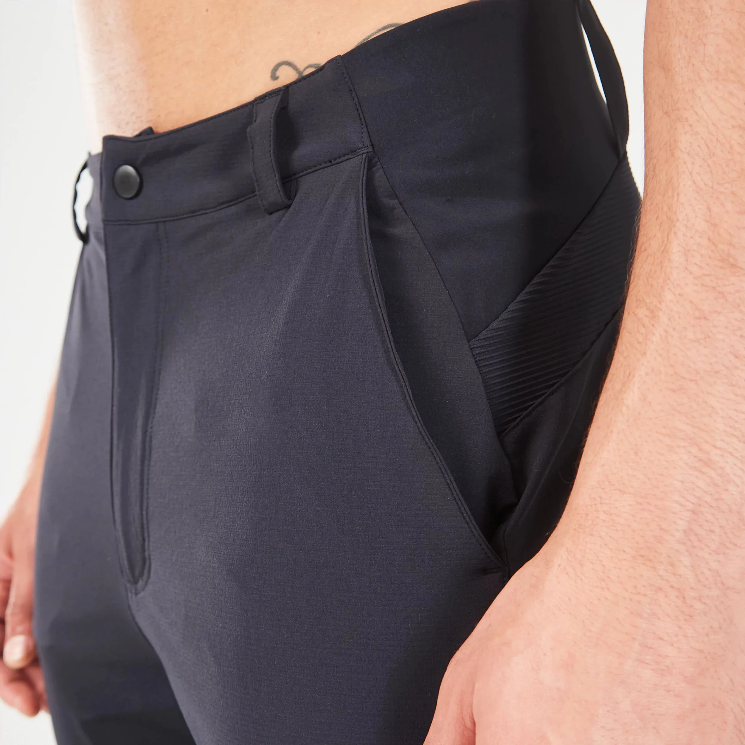 Statement Ribbed Smart Pants - Black