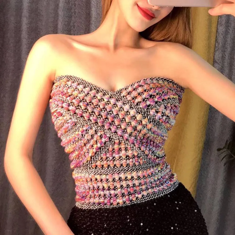Stripe Bandage Crop Top