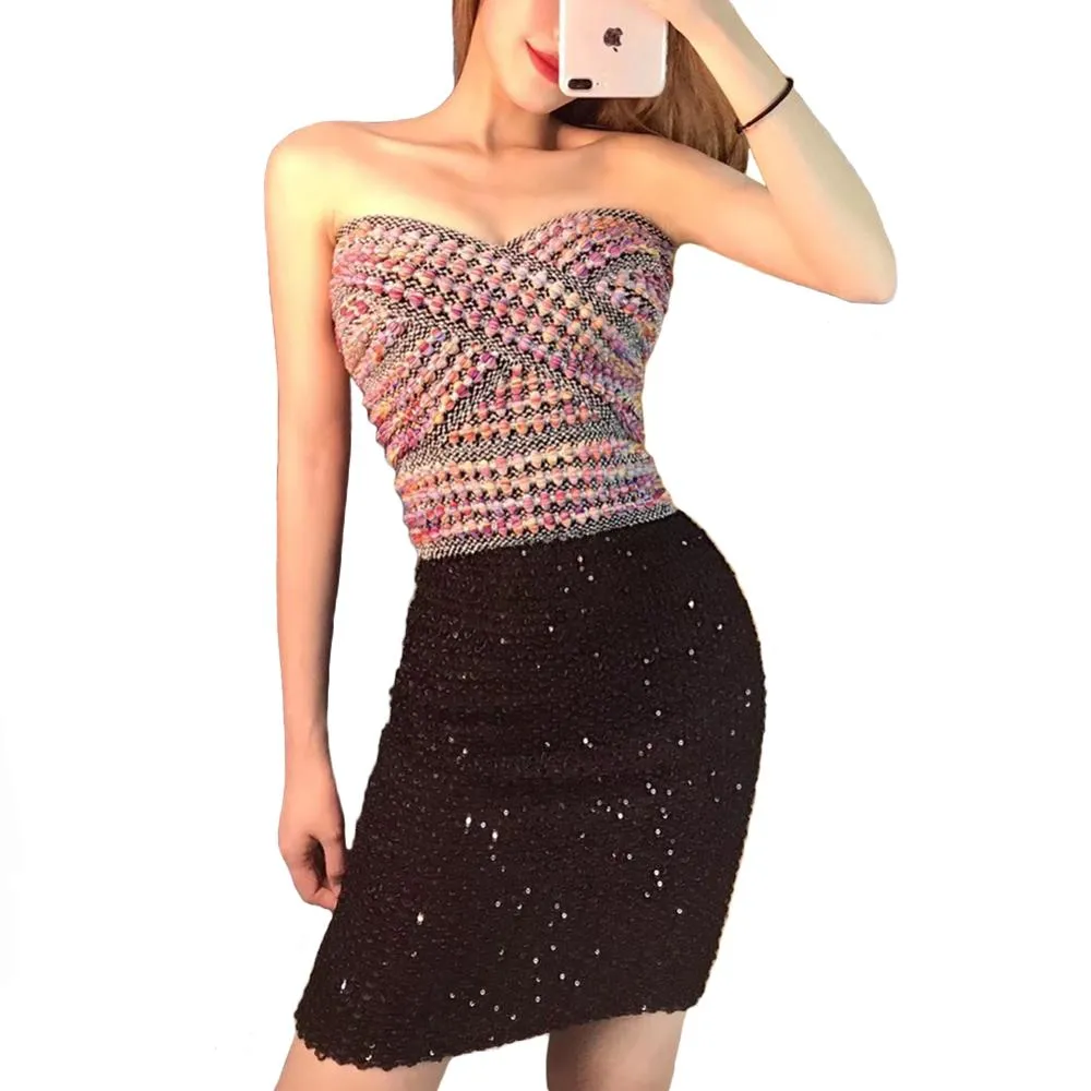 Stripe Bandage Crop Top