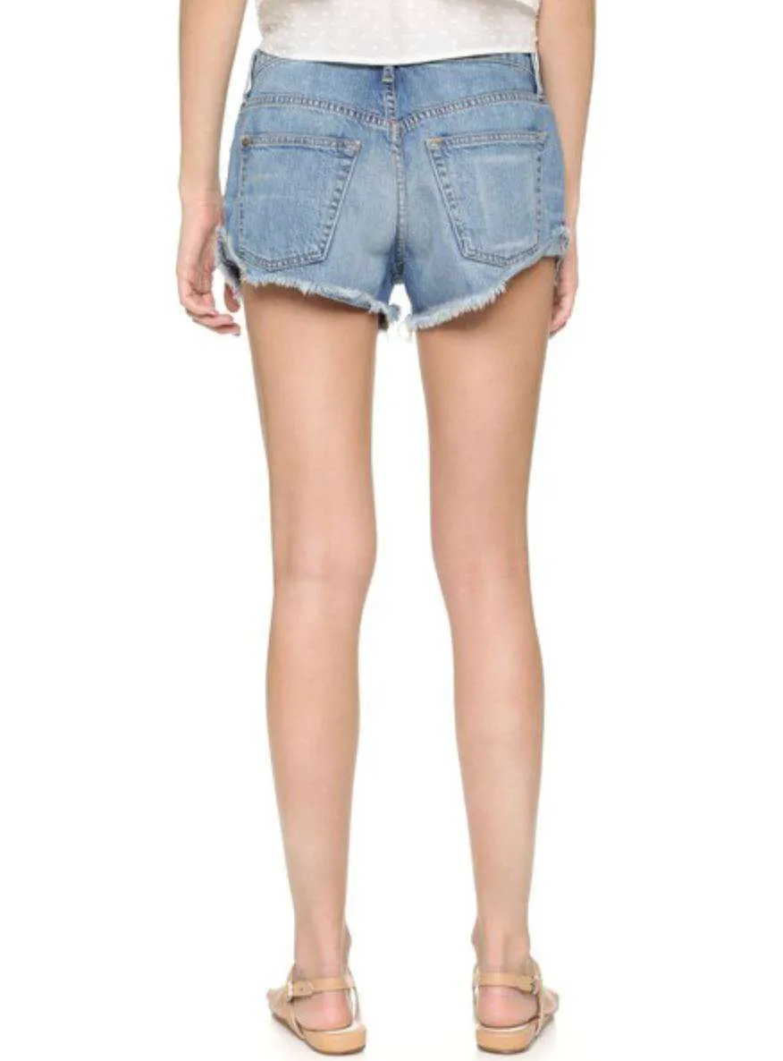THE GREAT THE CUT OFF DENIM SHORTS W26 UK 8