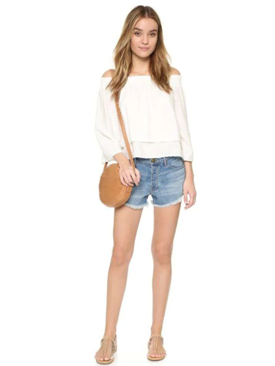 THE GREAT THE CUT OFF DENIM SHORTS W26 UK 8