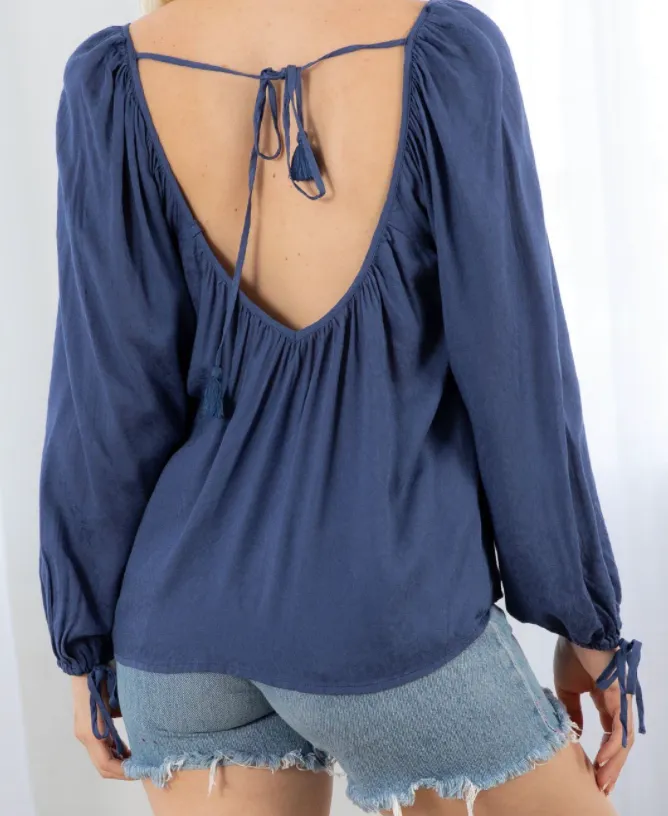 Tie Back Airy Blouse by Lovestitch