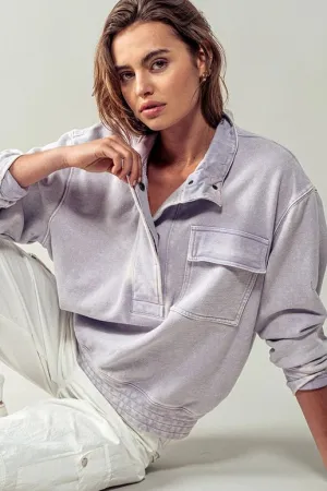 Trend Setter Snap Button Sweatshirt