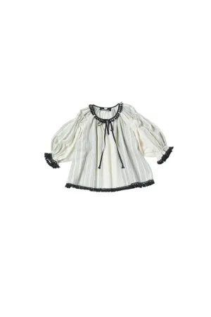 VENERA ARAPU PEASANT SLEEVE RUFFLE BLOUSE