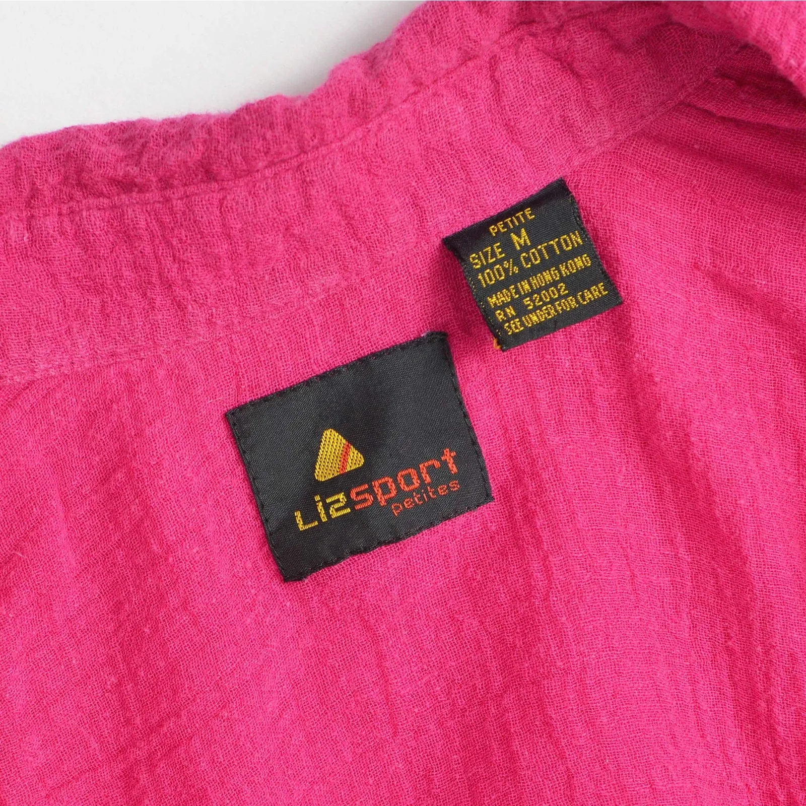 Vintage 80s Pink Cotton Gauze Blouse Collared Button Down Boho Chic Shirt S M