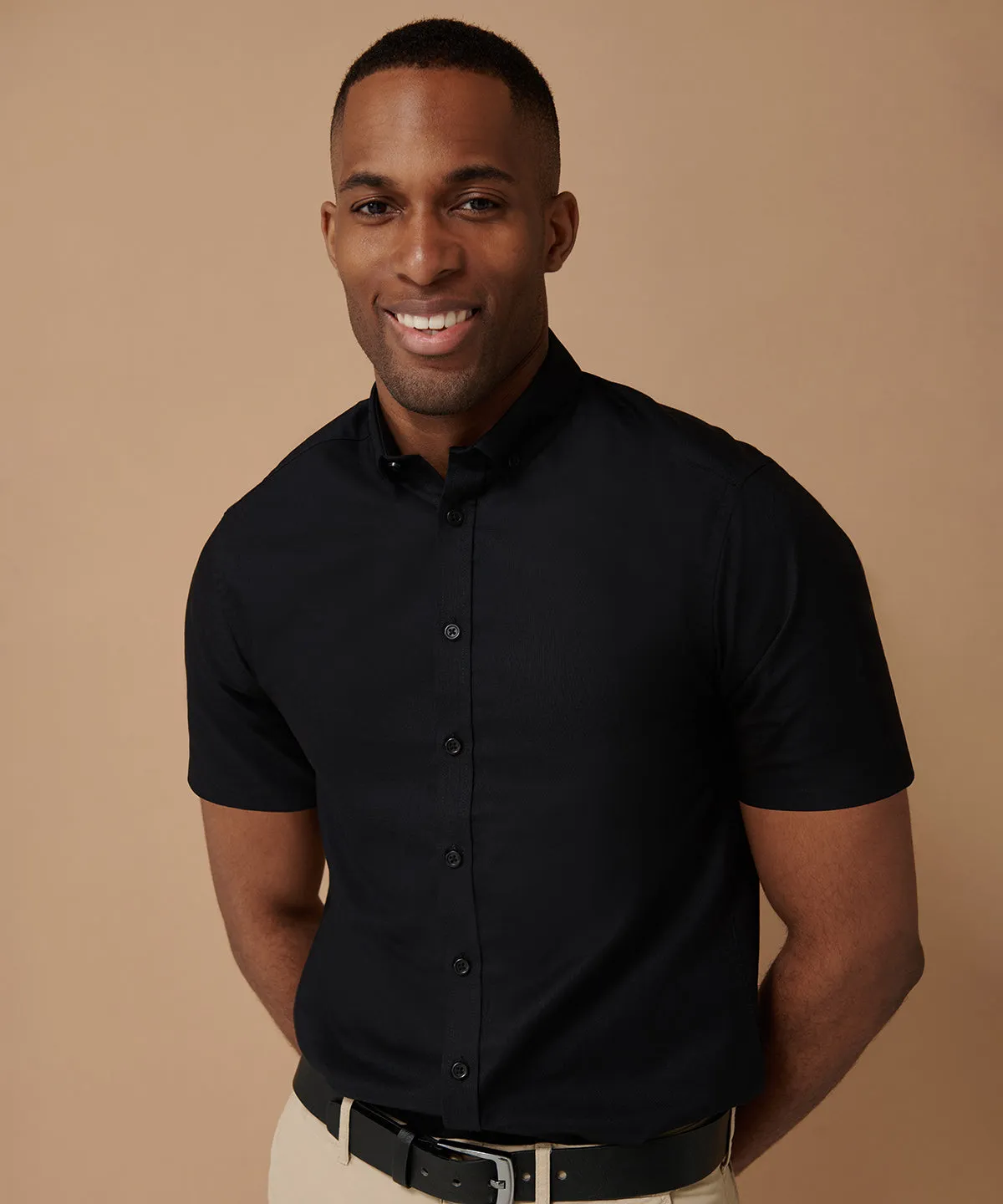 White - Modern short sleeve Oxford shirt