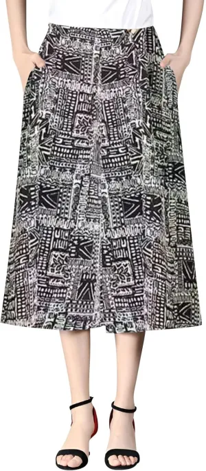 Womens Wide Leg Cropped Pants Plus Size Flowy Loose Fit Capri Pants Summer Floral Printed Elastic High Waisted Beach Trousers