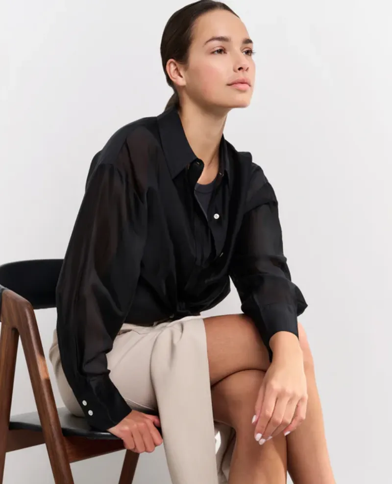 Yaya Phantom Long Sleeve Blouse